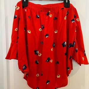 Old Navy Red Floral Women's Top